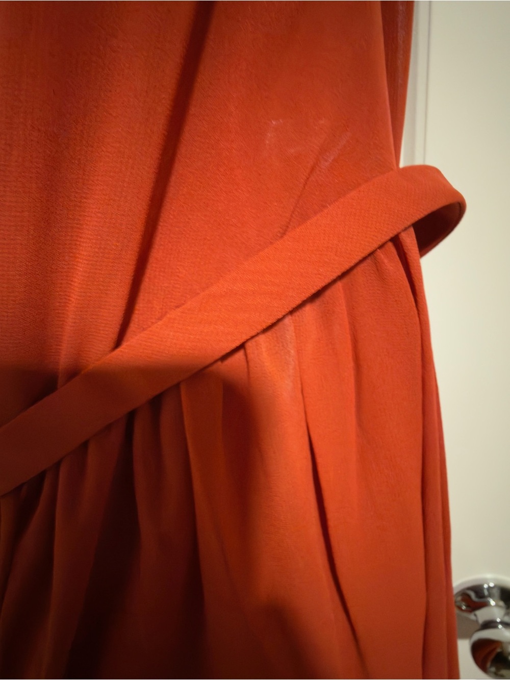 Azazie Rust Orange Chiffon Halter Maxi Dress Women’s A20 Formal Gown - Picture 3 of 6